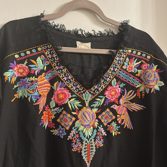 Layerz Clothing Dress Sz 3XL Black Lined Embroidered Boho black - Picture 2 of 7